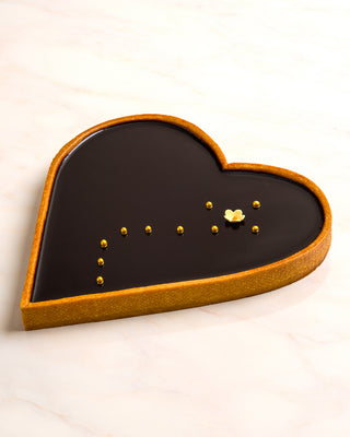 70% Dark Chocolate & Salted Caramel Heart - 8"