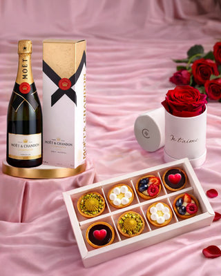 Mini Tarts – Box of 8 with Eternal Rose & Moët & Chandon