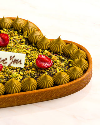 Valentines - Pistachio & Chocolate Heart - 8"