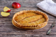 Load image into Gallery viewer, French apple tart with thinly sliced apples and apple sauce
